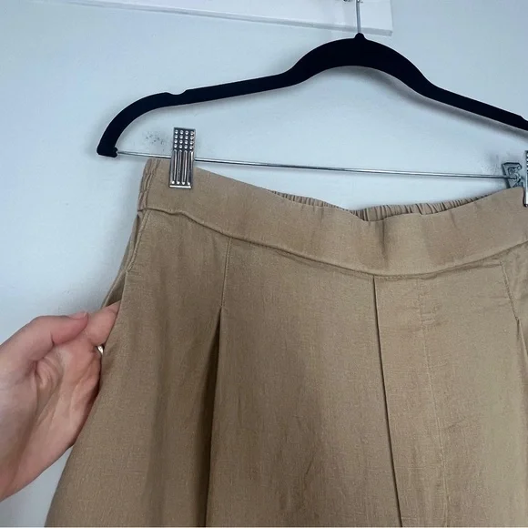 United Colors of Benetton | Tan Linen Pants Wide Leg  Breathable Summer Casual M - Picture 3 of 8